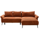 ECKSOFA in Chenille Rostfarben  255/164 cm  - Rostfarben/Schwarz, KONVENTIONELL, Textil/Metall (255/164cm) - Carryhome
