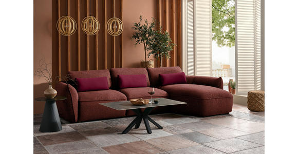 ECKSOFA  in Chenille Rotbraun  340/190 cm  - Rotbraun/Rot, Design, Kunststoff/Textil (340/190cm) - Belluti