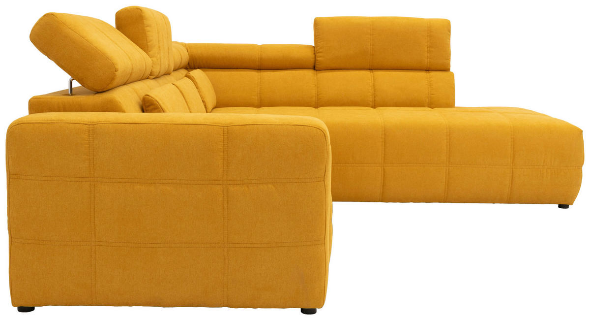 ECKSOFA Orange Mikrofaser  - Schwarz/Orange, Design, Kunststoff/Textil (275/228cm) - MID.YOU
