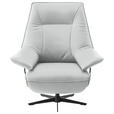 RELAXSESSEL in Leder Hellgrau  - Beige/Hellgrau, Design, Leder/Metall (92/79/82cm) - Dieter Knoll