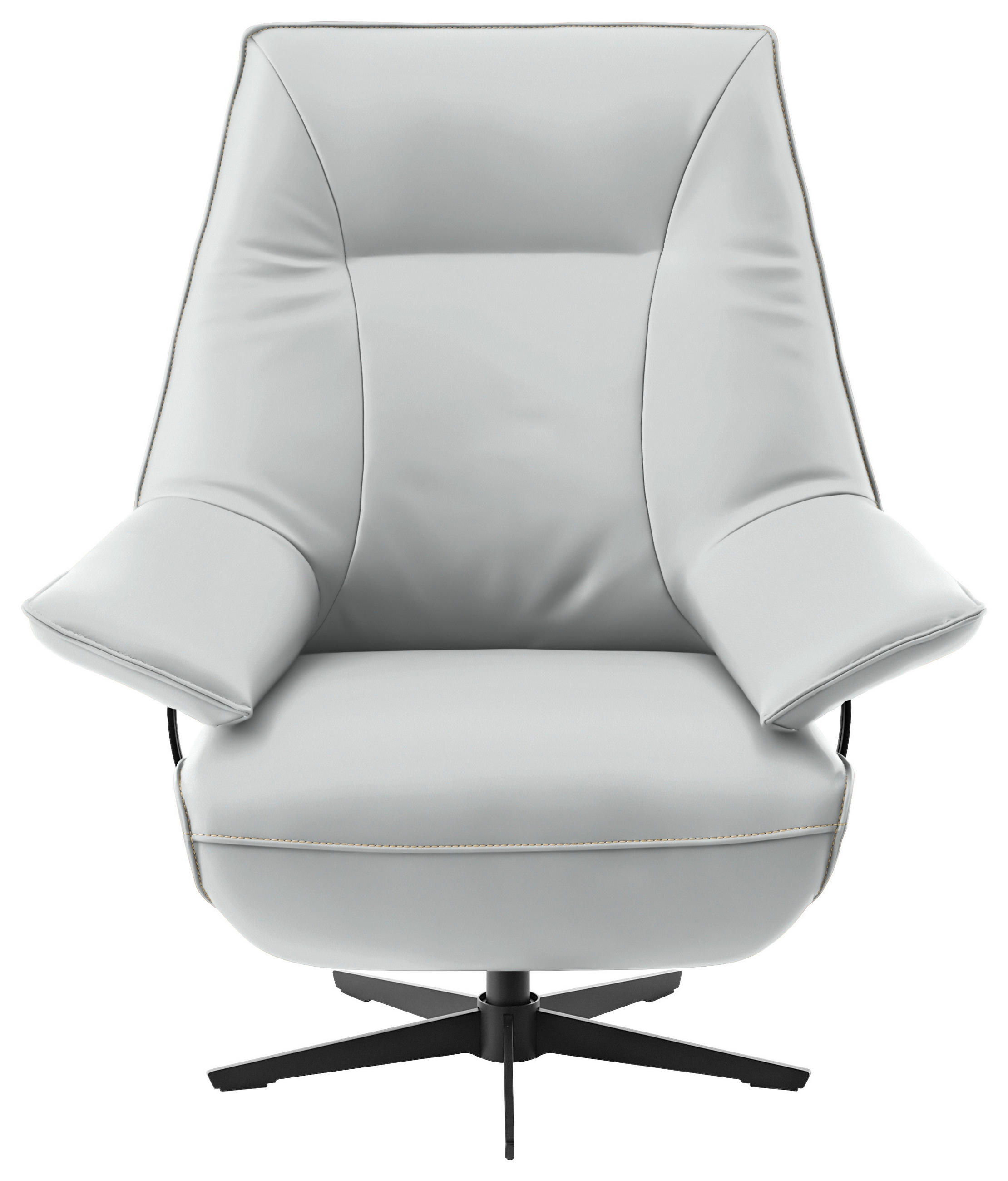 RELAXSESSEL in Leder Hellgrau  - Beige/Hellgrau, Design, Leder/Metall (92/79/82cm) - Dieter Knoll