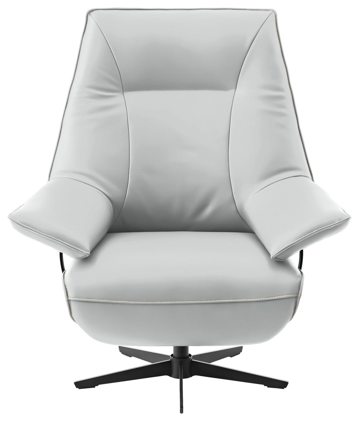 RELAXSESSEL in Leder Hellgrau  - Beige/Hellgrau, Design, Leder/Metall (92/79/82cm) - Dieter Knoll