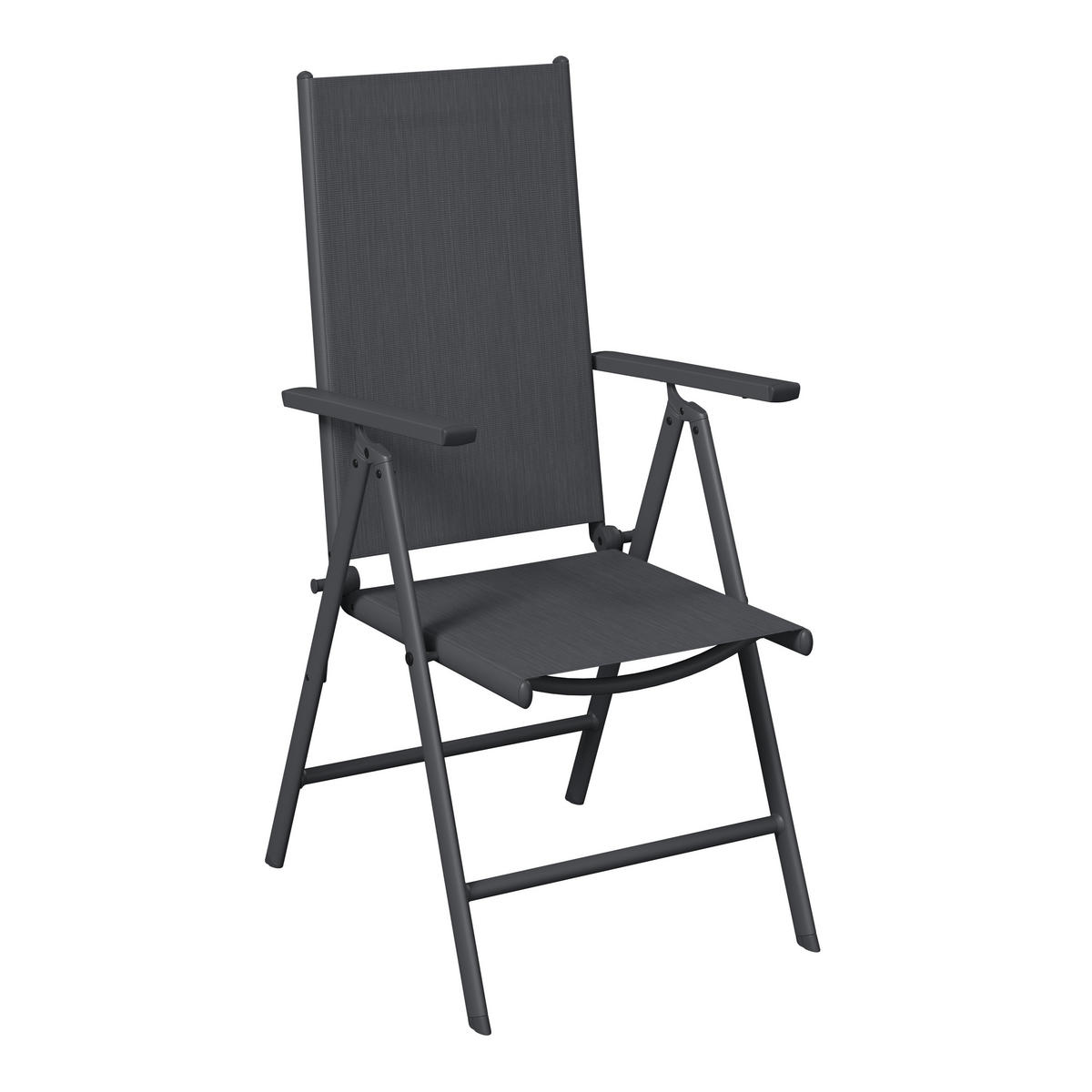 GARTENSESSEL Aluminium Anthrazit  - Anthrazit, MODERN, Textil/Metall (54/107/66cm) - Ambia Garden