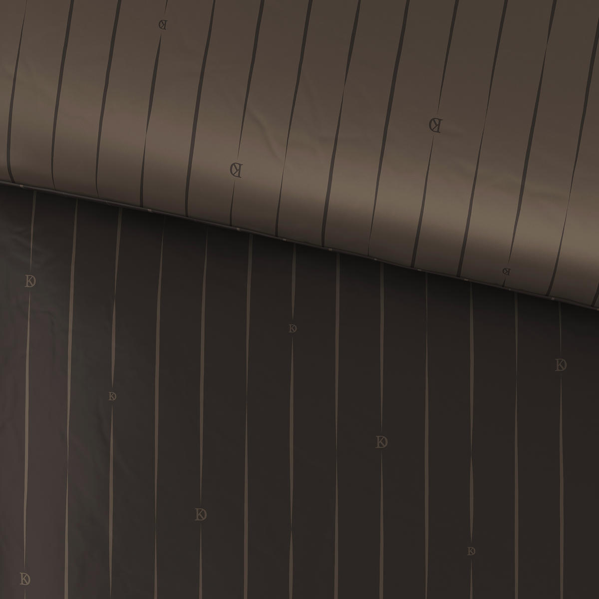 BETTWÄSCHESET STRIPES DK Satin 200/210 cm  65 cm/100 cm  - Braun, Design, Textil (200/210cm) - Dieter Knoll