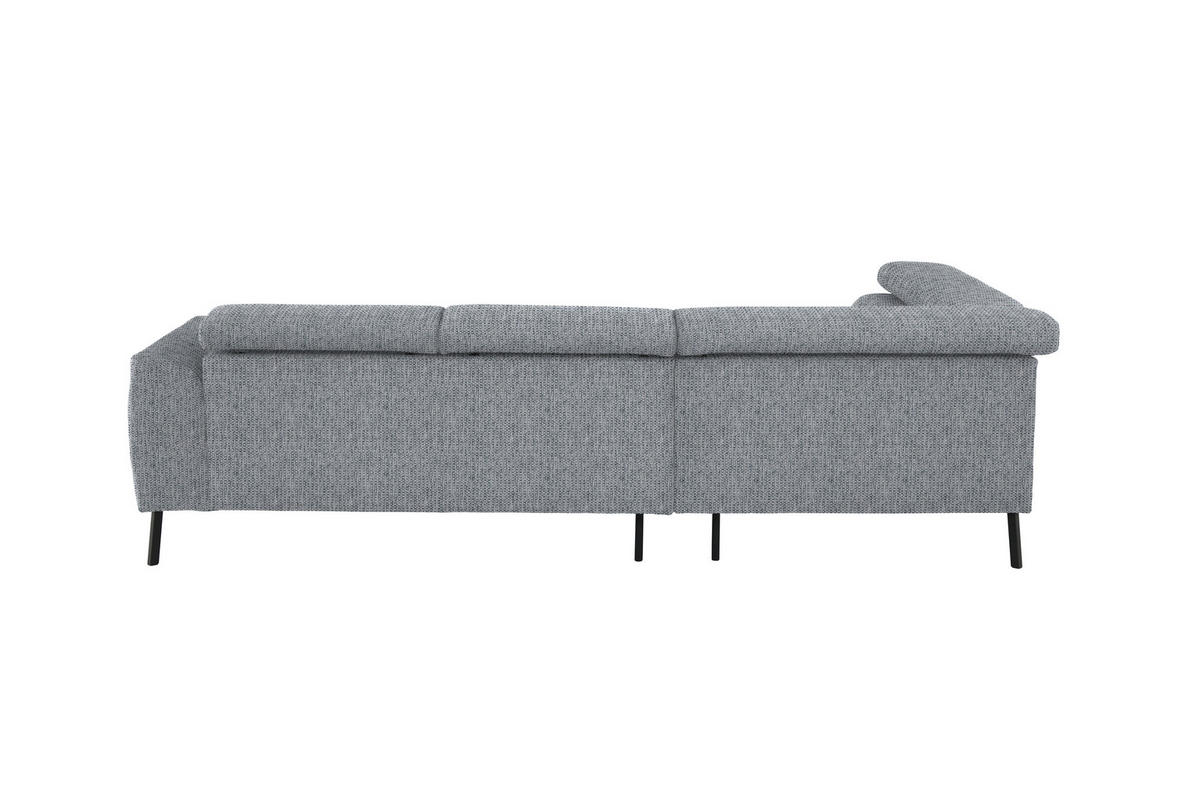 ECKSOFA in Webstoff Hellgrau  205/280 cm  - Hellgrau/Schwarz, Design, Textil/Metall (205/280cm) - Xora