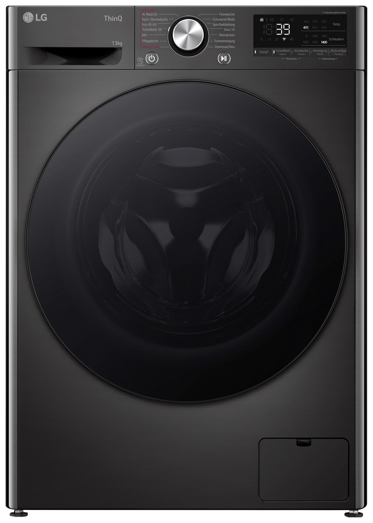 WASCHMASCHINE F4WR703YB   - Schwarz, Basics, Glas/Kunststoff (60/85/61,5cm) - LG