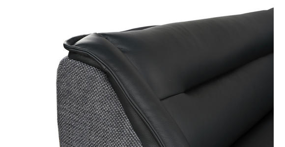 ECKBANK 237/178 cm Struktur Echtleder Schwarz   - Schwarz, Design, Leder/Textil (237/178cm) - Novel