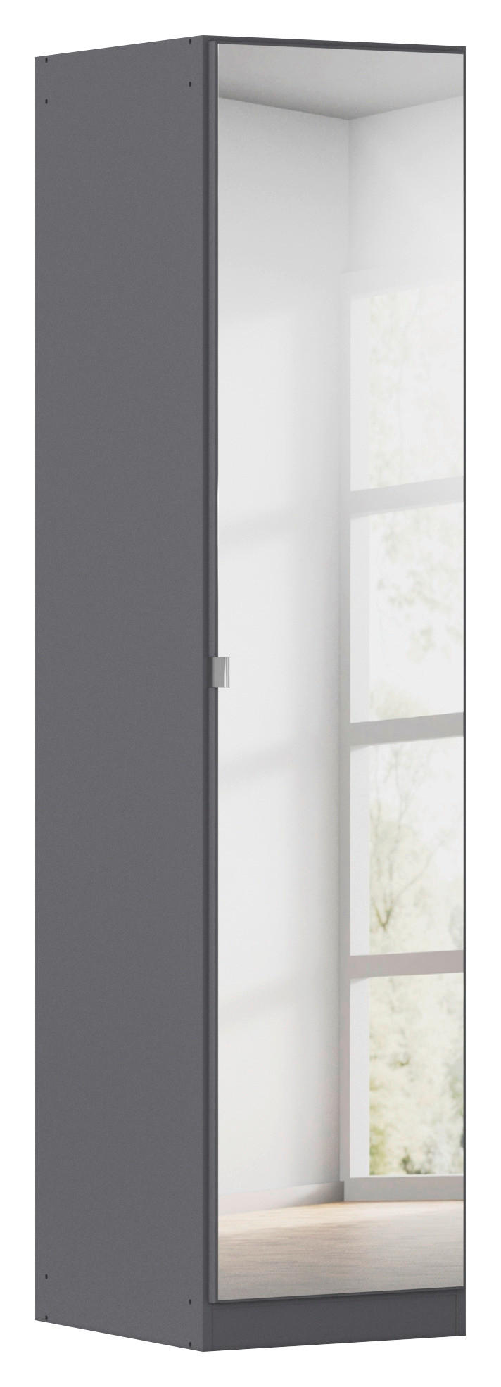 DREHTÜRENSCHRANK 47/197/54 cm,  in Grau, 1-türig  - Alufarben/Grau, KONVENTIONELL, Holzwerkstoff/Kunststoff (47/197/54cm) - home24