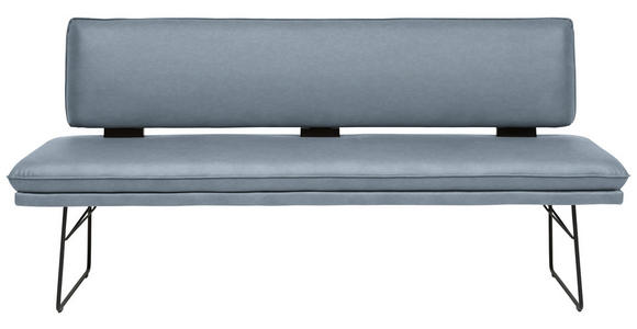 SITZBANK in Metall, Textil Blau, Schwarz  - Blau/Schwarz, Design, Textil/Metall (195/91/65cm) - Dieter Knoll
