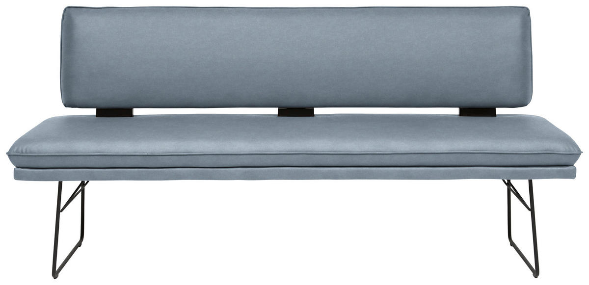 SITZBANK in Metall, Textil Blau, Schwarz  - Blau/Schwarz, Design, Textil/Metall (195/91/65cm) - Dieter Knoll