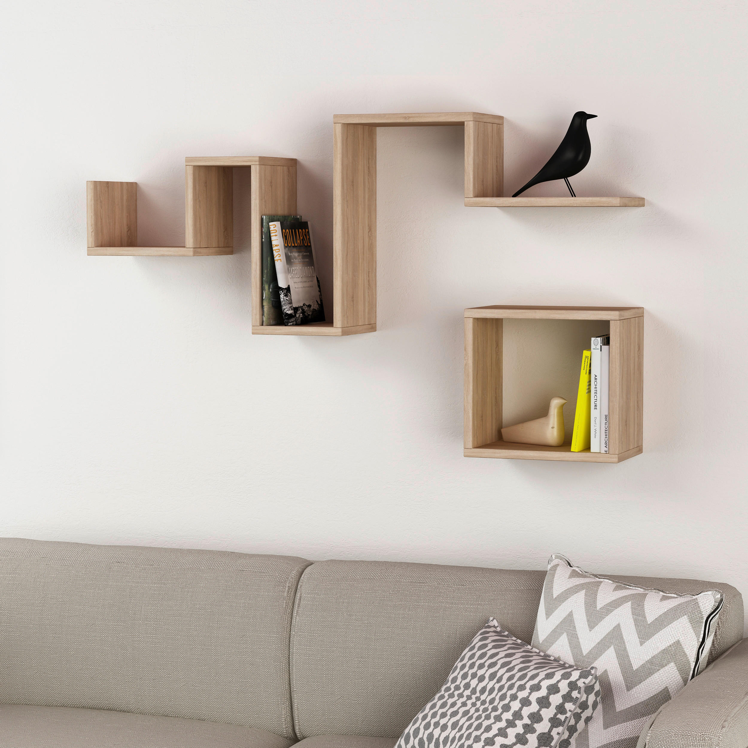 WANDBOARD in 116/45/20 cm Eichefarben  - Eichefarben, Design, Holzwerkstoff (116/45/20cm) - Livetastic