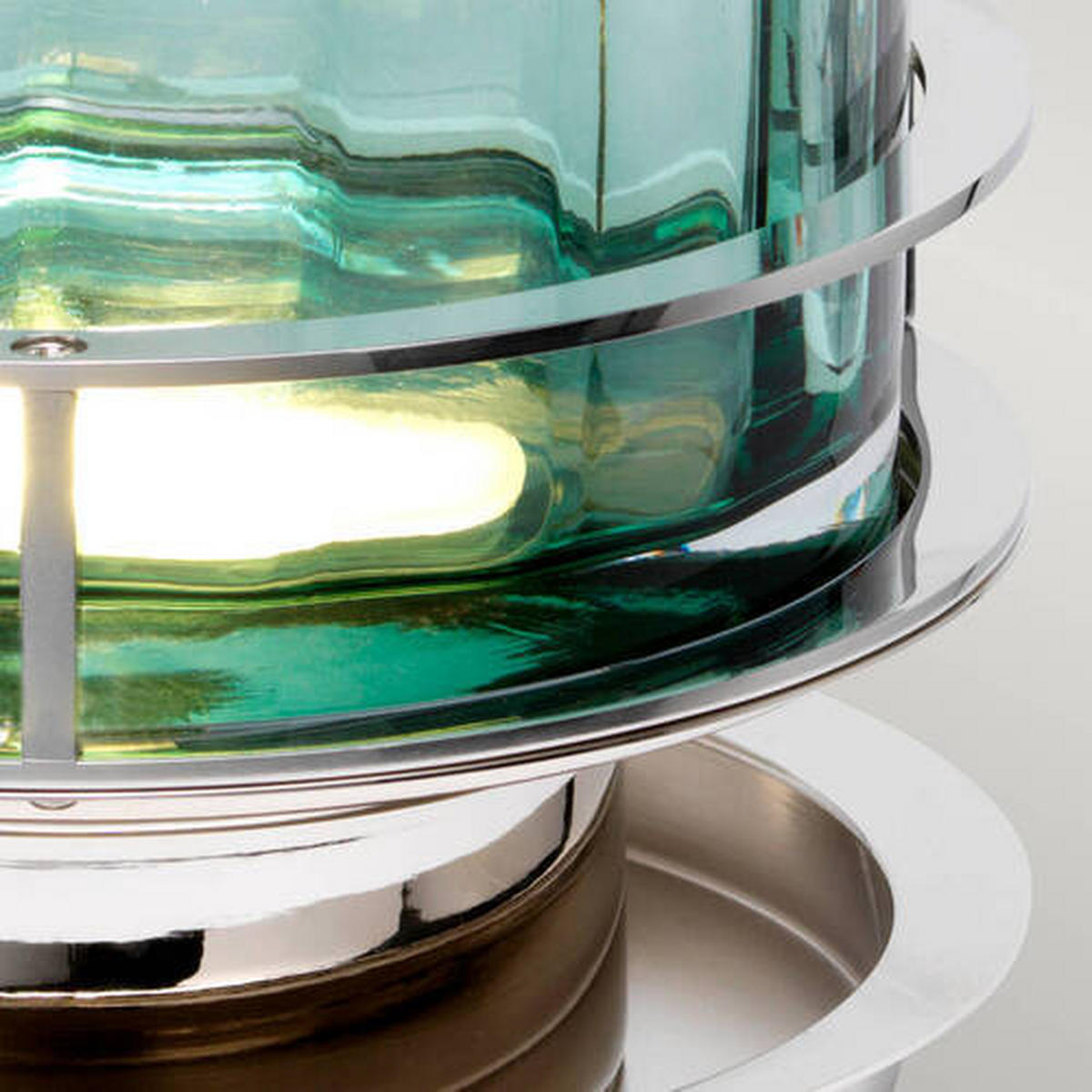 TISCHLEUCHTE - Grün/Nickelfarben, Konventionell, Glas/Metall (17.1/36.4cm) - Elstead Lighting