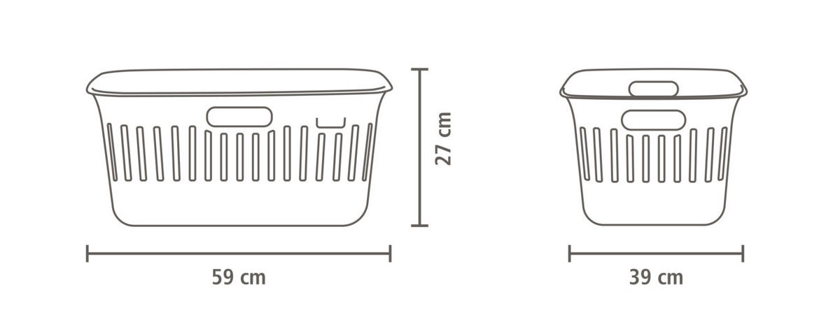 KOŠARA ZA PERILO - bež, Basics, umetna masa (58,7/38,7/27cm) - Brabantia