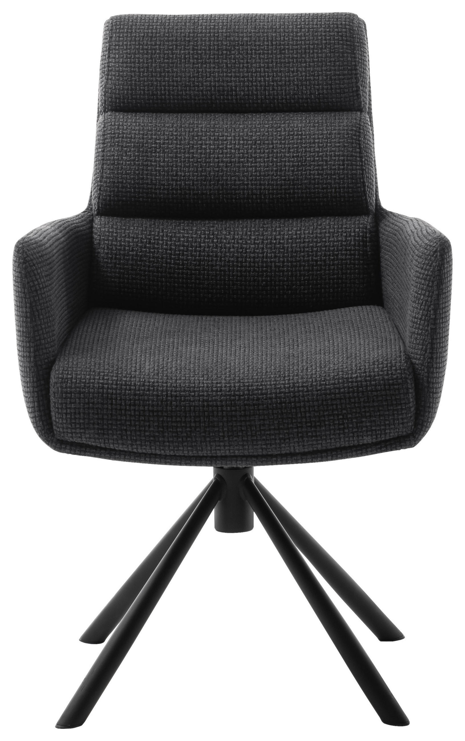 ARMLEHNSTUHL  in Stahl Webstoff  - Anthrazit/Schwarz, Design, Textil/Metall (61/90/64cm) - Dieter Knoll