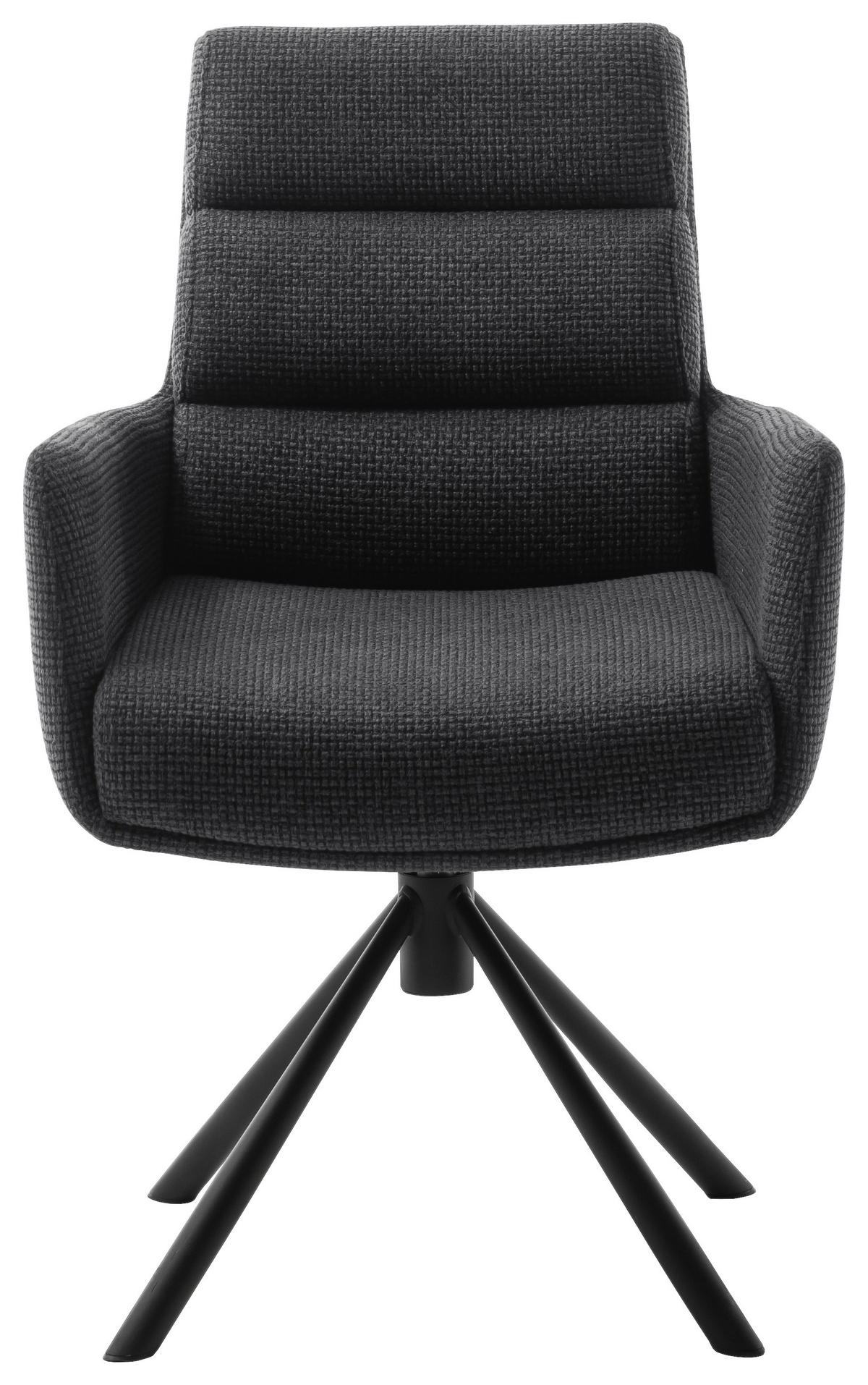 ARMLEHNSTUHL  in Stahl Webstoff  - Anthrazit/Schwarz, Design, Textil/Metall (61/90/64cm) - Dieter Knoll