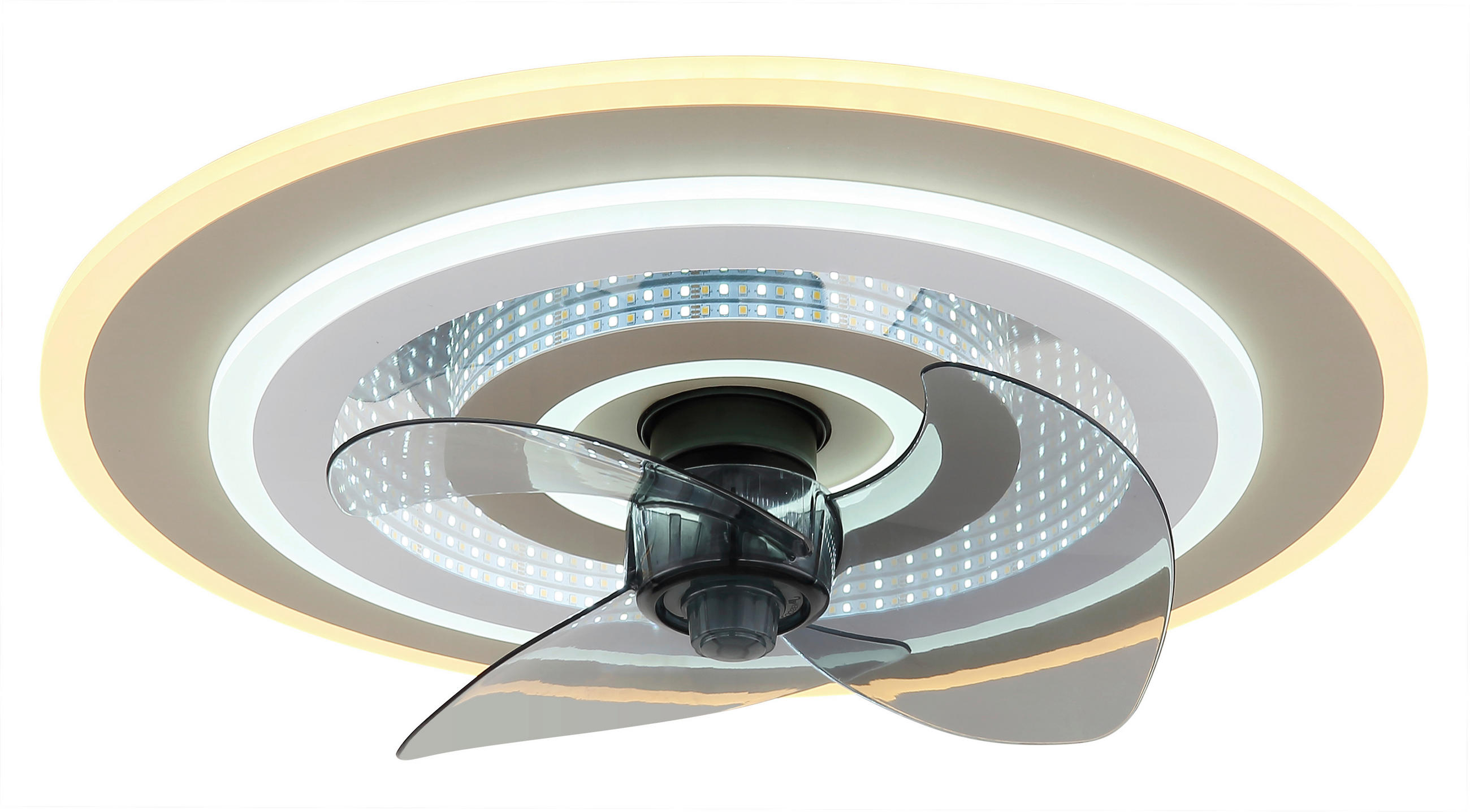 DECKENVENTILATOR - Sandfarben/Chromfarben, Design, Kunststoff/Metall (48/13cm) - Globo