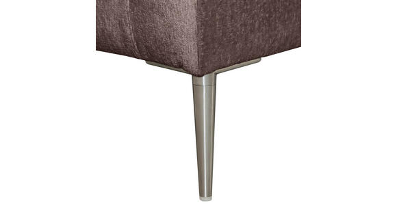 ECKSOFA Braun Chenille Rückenkissen, Rücken echt  - Silberfarben/Braun, KONVENTIONELL, Textil/Metall (143/284cm) - Carryhome