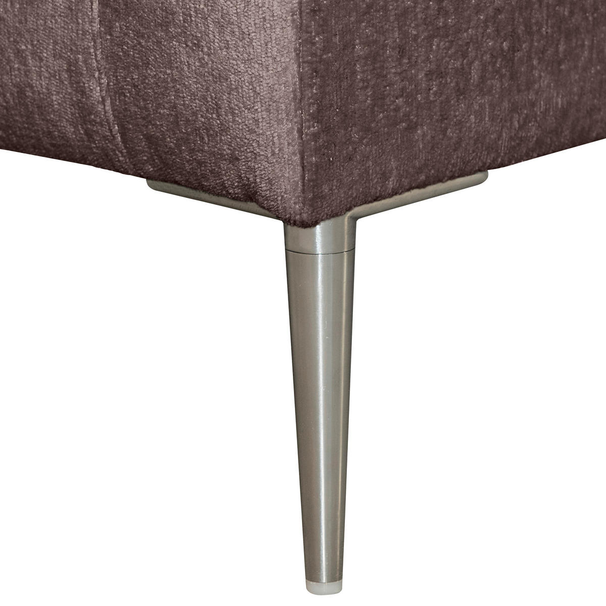 ECKSOFA Braun Chenille  - Silberfarben/Braun, KONVENTIONELL, Textil/Metall (143/284cm) - Carryhome