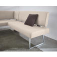 ECKBANK 137/208 cm  in Creme, Edelstahlfarben  - Edelstahlfarben/Creme, Design, Textil/Metall (137/208cm) - Dieter Knoll