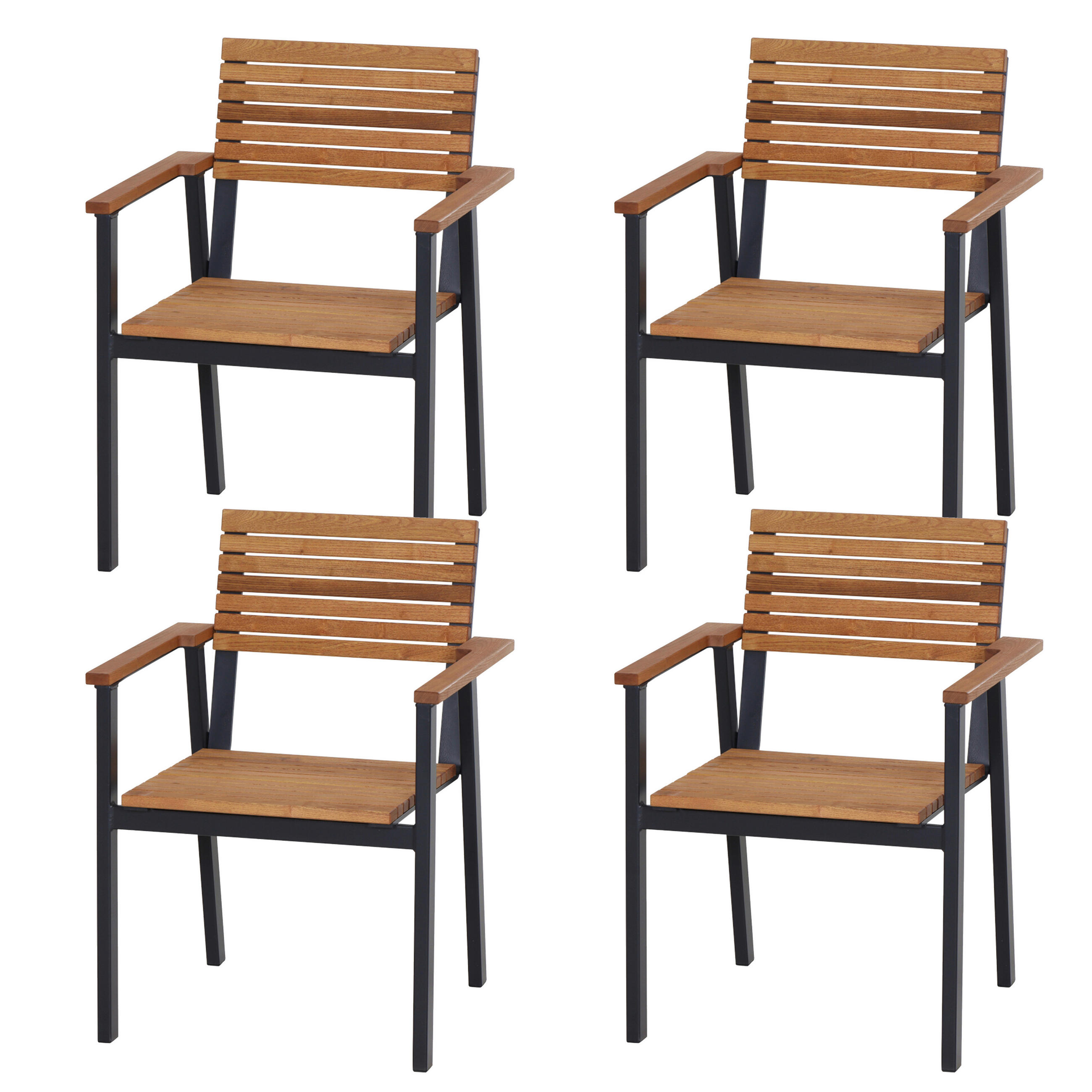 GARTENSESSEL-SET Robinie Aluminium Naturfarben  - Naturfarben, Basics, Holz/Metall (60/83/58,5cm) - Siena Garden