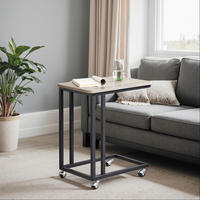 BEISTELLTISCH Schwarz, Greige quadratisch  - Greige/Schwarz, MODERN, Holzwerkstoff/Metall (50/35/59,5cm) - MID.YOU