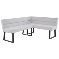 ECKBANK Metall, Textil Beige  - Beige/Schwarz, Konventionell, Textil/Metall (190/150cm) - MID.YOU