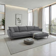 ECKSOFA  in Webstoff Dunkelgrau  304/196 cm  - Dunkelgrau/Schwarz, KONVENTIONELL, Textil/Metall (304/196cm) - Hom`in