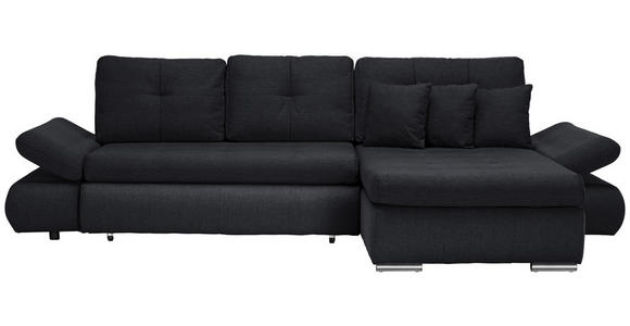 ECKSOFA Anthrazit Webstoff  - Chromfarben/Anthrazit, Design, Kunststoff/Textil (302/187cm) - Carryhome