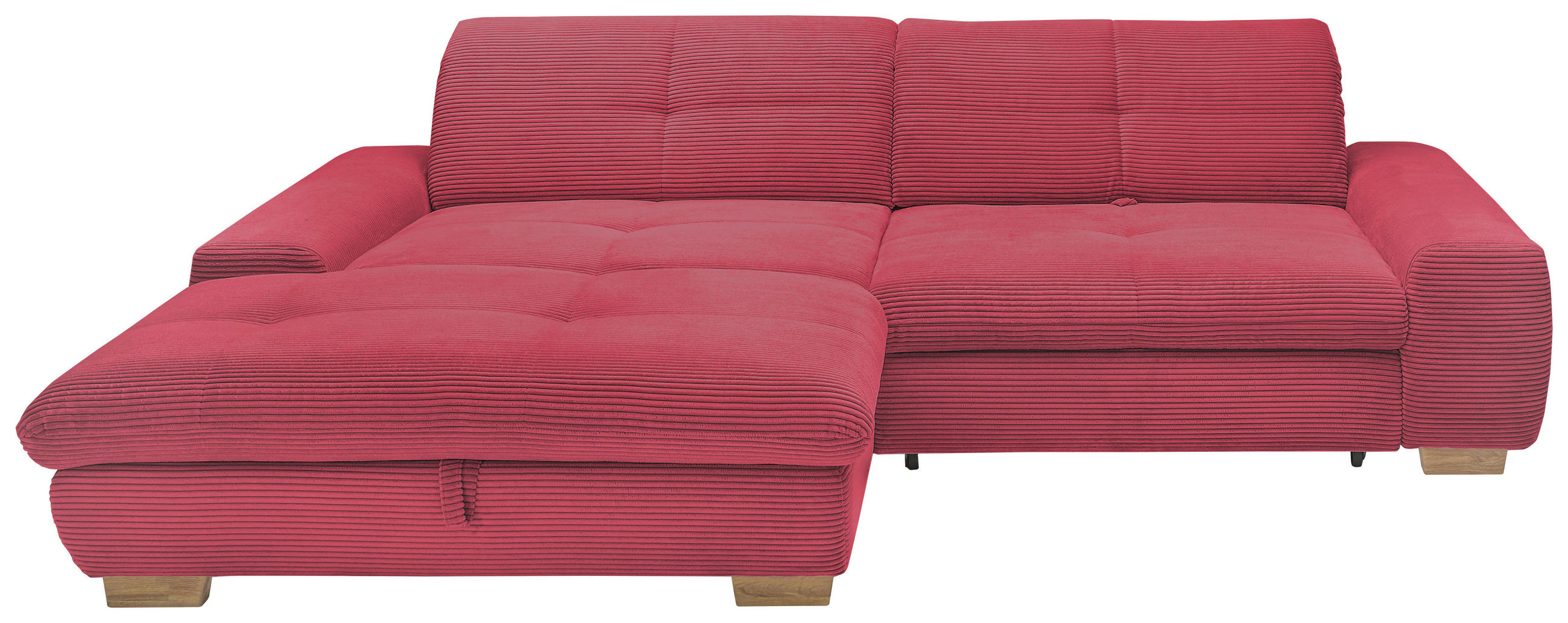 ECKSOFA Beere Cord  - Eichefarben/Beere, Design, Holz/Textil (198/276cm) - SetOne by Musterring
