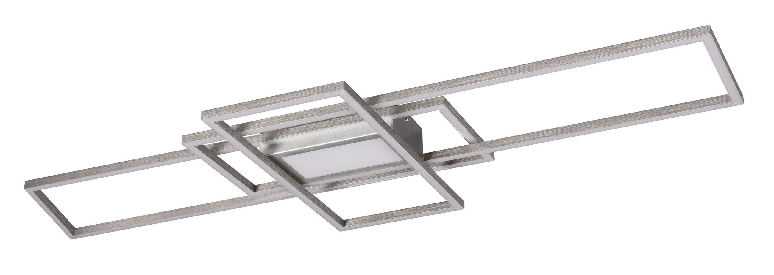 LED-DECKENLEUCHTE 105/42/6,5 cm   - Nickelfarben, Design, Metall (105/42/6,5cm) - Novel