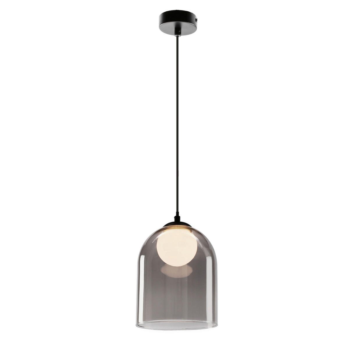 PENDELLEUCHTE 16/16/100 cm  - Schwarz/Weiß, Design, Glas/Metall (16/16/100cm)