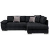 ECKSOFA in Webstoff Grau, Schwarz  276/212 cm  - Chromfarben/Anthrazit, Design, Kunststoff/Textil (276/212cm) - Carryhome