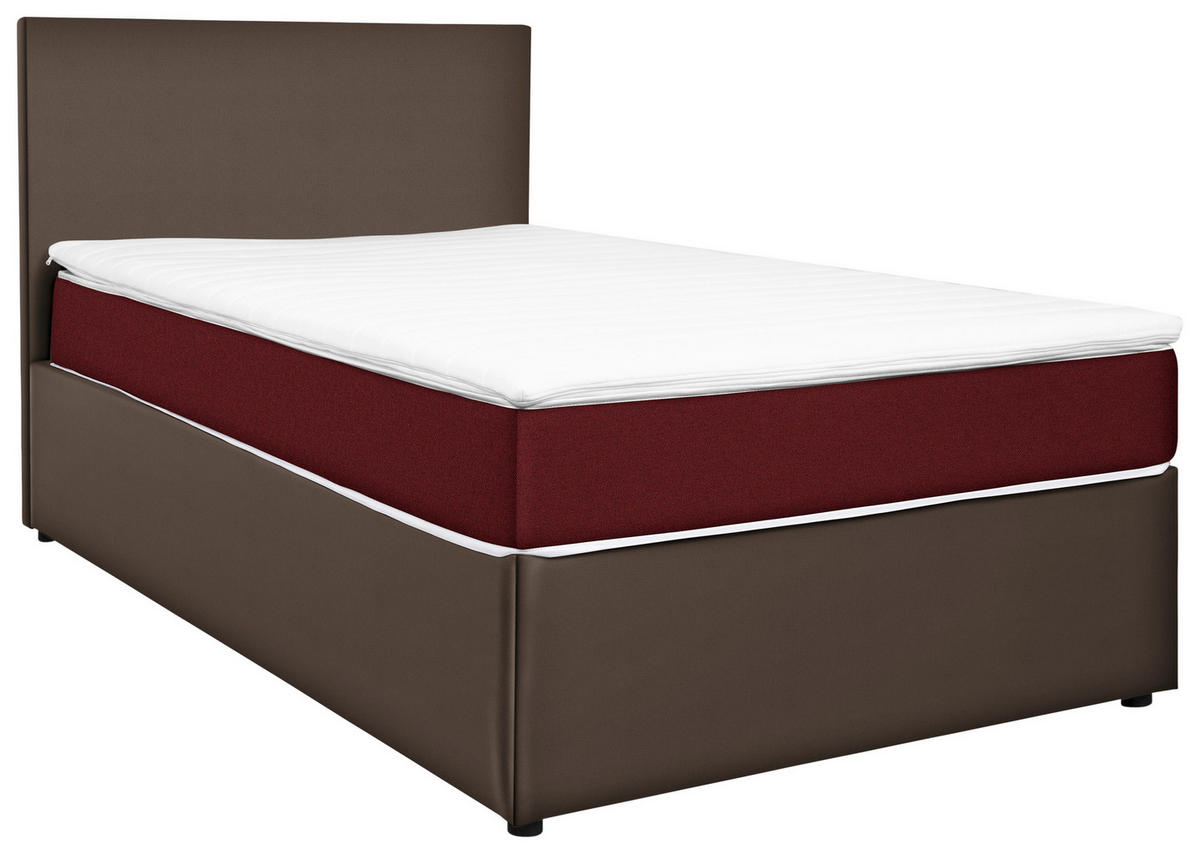 BOXBETT 120/200 cm  in Grau, Rot  - Rot/Grau, KONVENTIONELL, Holz/Holzwerkstoff (120/200cm) - MID.YOU