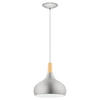 HÄNGELEUCHTE Sabinar 28/110 cm   - Hellbraun/Silberfarben, Trend, Holz/Metall (28/110cm) - Eglo
