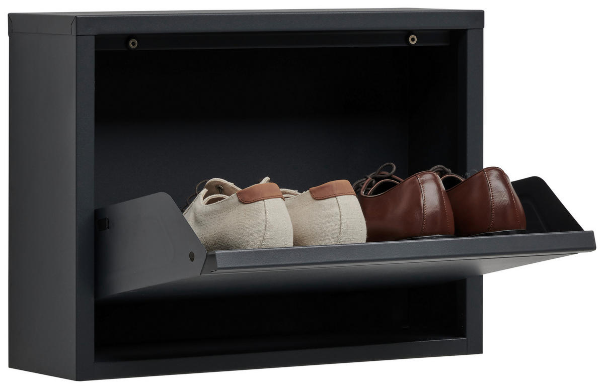 SCHUHKIPPER  in 50/37/15 cm  - Anthrazit, Basics, Metall (50/37/15cm) - Carryhome