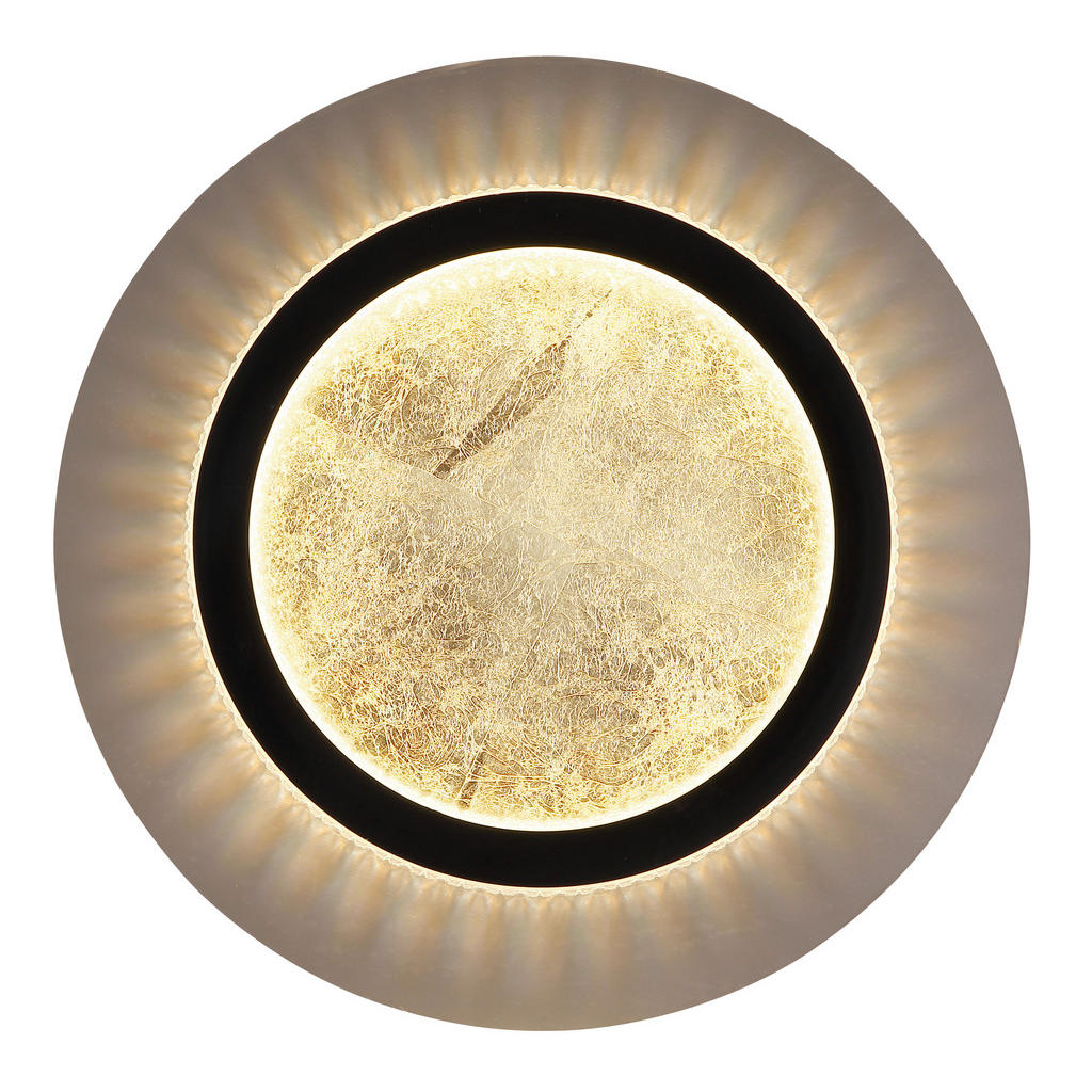 Thumbnail - Globo Led-Deckenleuchte Jayden, Klar, Schwarz, Gold, Metall, Kunststoff, rund,rund, 5.5 cm, CE, Farben fixierbar, Farbte...