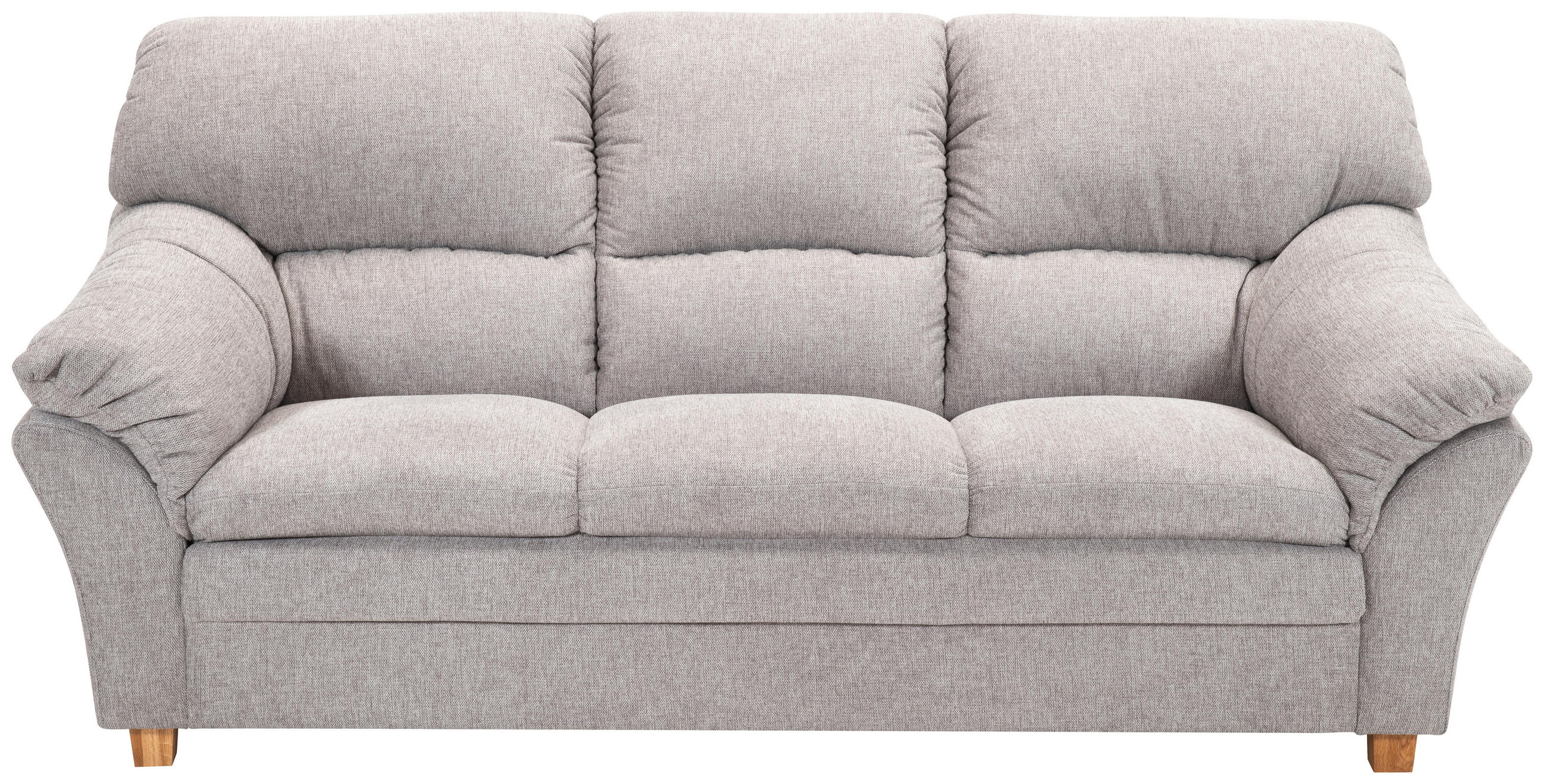 3-SITZER-SOFA Flachgewebe Hellgrau  - Eichefarben/Hellgrau, MODERN, Holz/Textil (213/100/92cm) - Livetastic