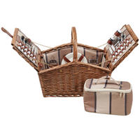 PICKNICKKORB - Cappuccino, Basics, Holz/Textil (45/30/44cm) - Ambia Home