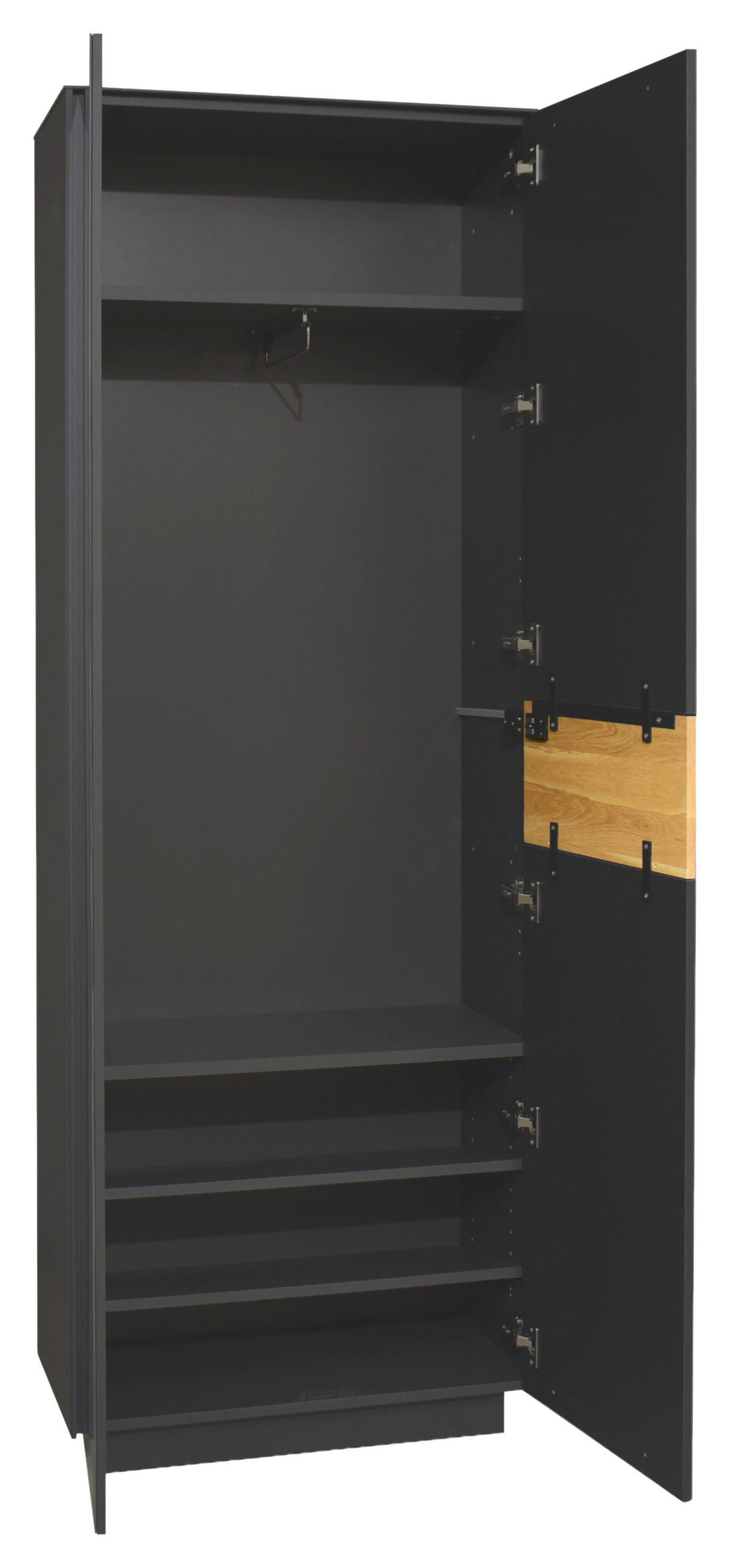 GARDEROBENSCHRANK  in 72/194/32 cm  - Eichefarben/Anthrazit, Design, Glas/Holzwerkstoff (72/194/32cm) - Novel