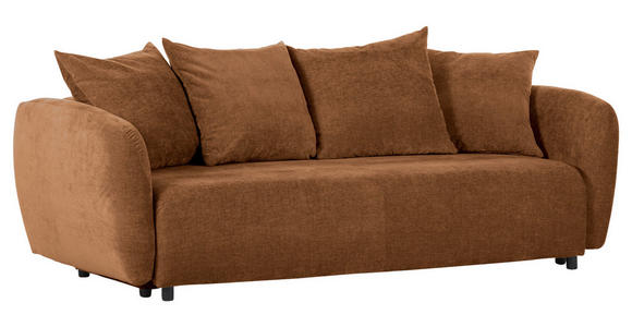 SCHLAFSOFA Flachgewebe Rostfarben - Rostfarben/Schwarz, KONVENTIONELL, Kunststoff/Textil (250/74/108cm) - Carryhome
