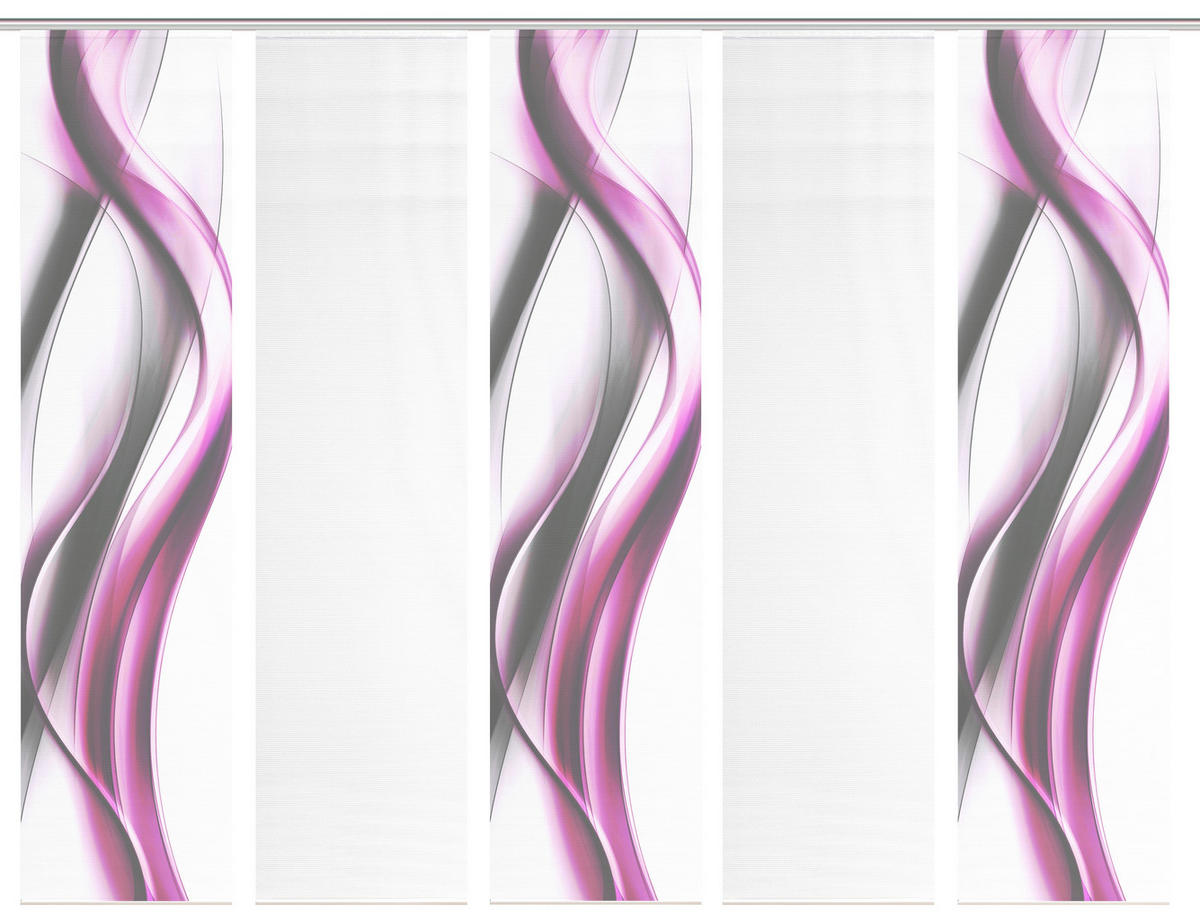 FLÄCHENVORHANG in Grau, Weiß, Pink blickdicht  - Pink/Weiß, Design, Textil (60/260cm)