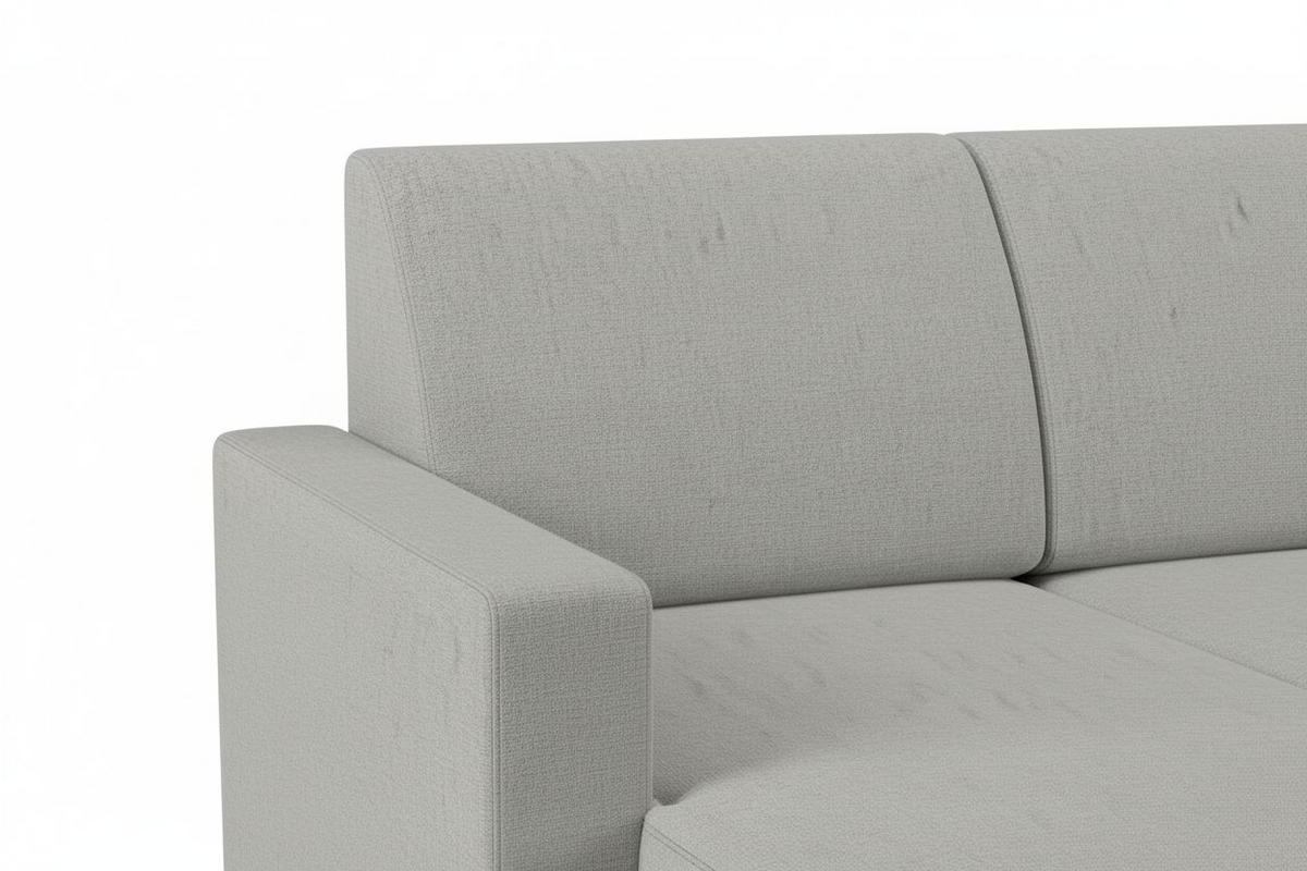WOHNLANDSCHAFT Bouclé Hellgrau  - Buchefarben/Hellgrau, Design, Holz/Holzwerkstoff (310/160/145cm) - MID.YOU