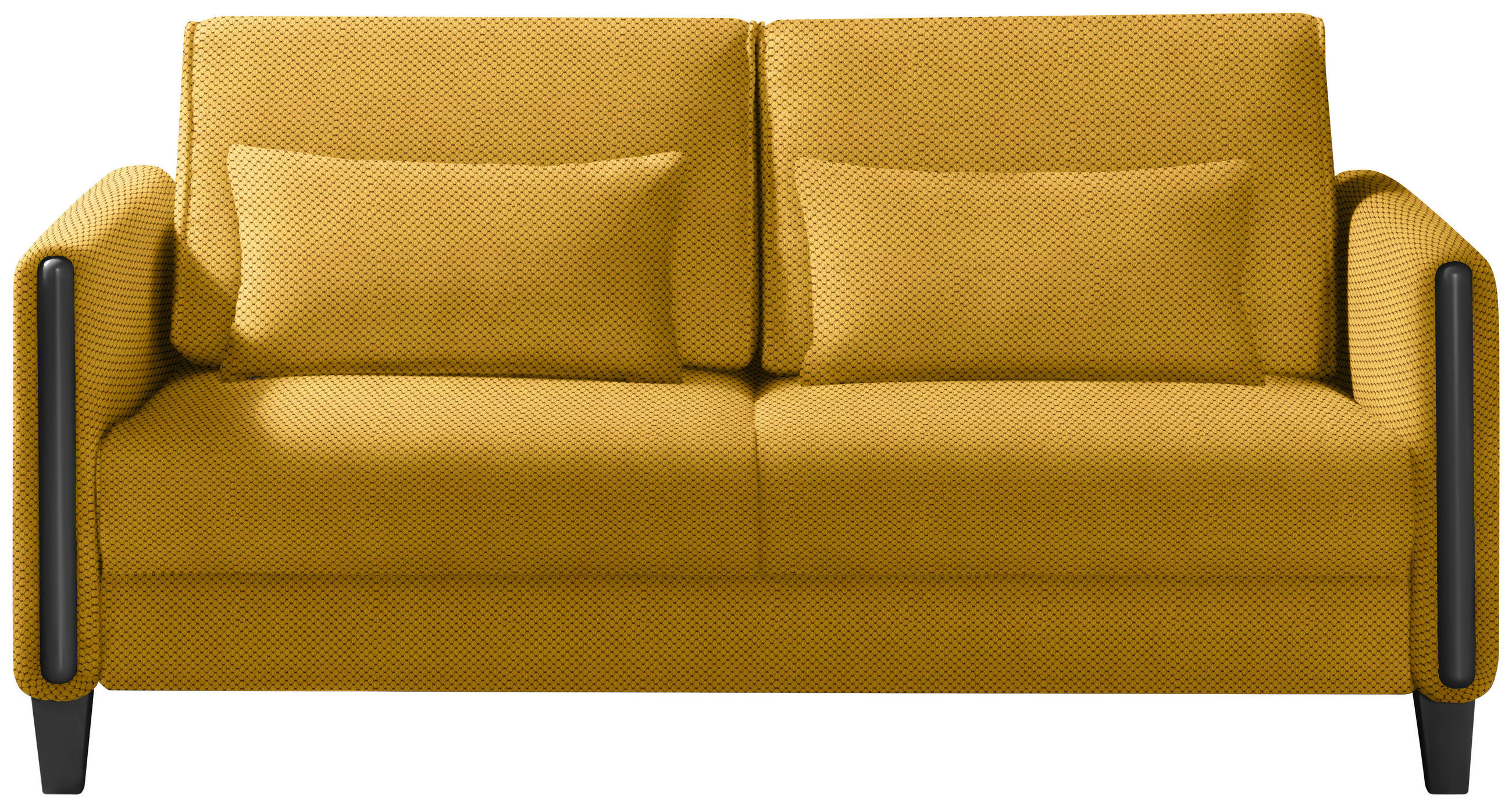 SCHLAFSOFA in Holz, Textil Schwarz, Currygelb  - Currygelb/Schwarz, Design, Holz/Textil (174/88/104cm) - Niels Andersson
