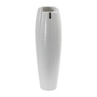 VÁZA, keramika, 58 cm - biela s vysokým leskom, Basics, keramika (18/58/18cm)
