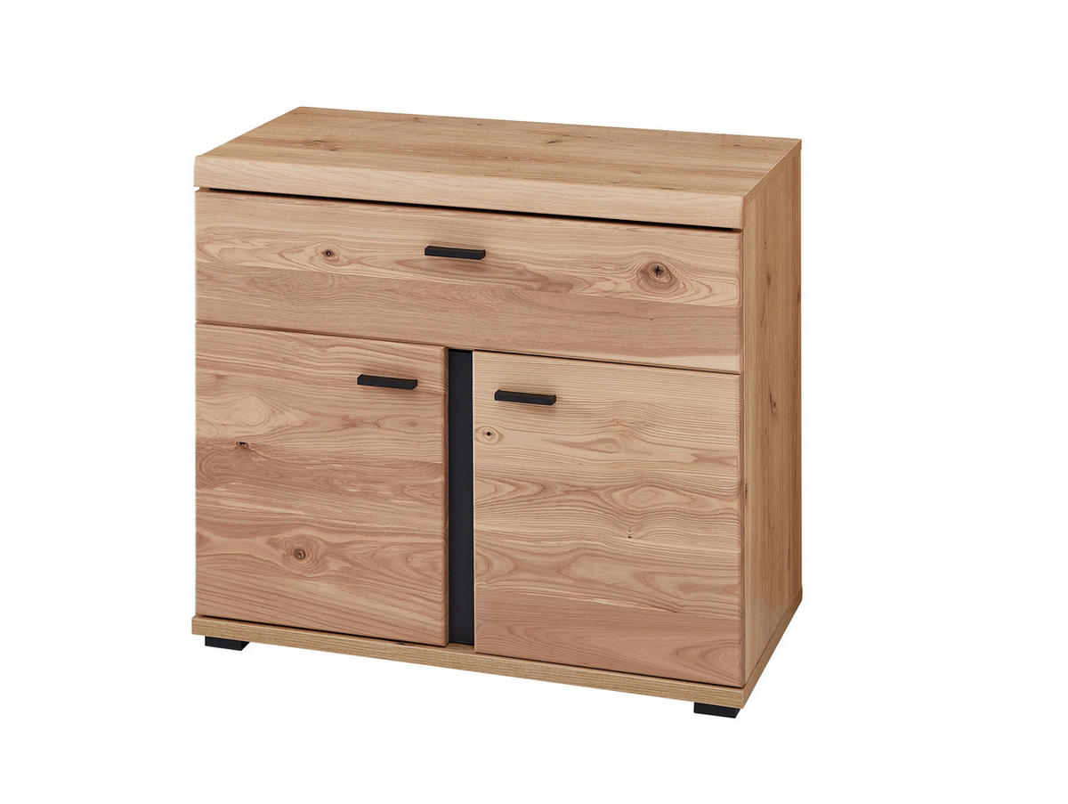 AKTENSCHRANK massiv Eschefarben, Eiche Artisan  - Eschefarben/Schwarz, MODERN, Holzwerkstoff (77/67/38cm) - MID.YOU