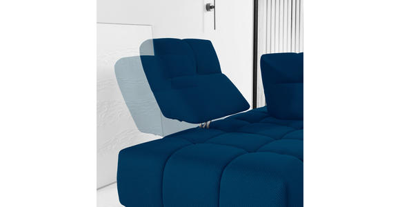 ECKSOFA in Struktur Blau 233/313 cm - Blau/Schwarz, Design, Kunststoff/Textil (233/313cm) - Emilio Belluti