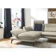ECKSOFA in Echtleder Ecru  195/308 cm  - Ecru/Schwarz, Design, Leder/Metall (195/308cm) - Dieter Knoll