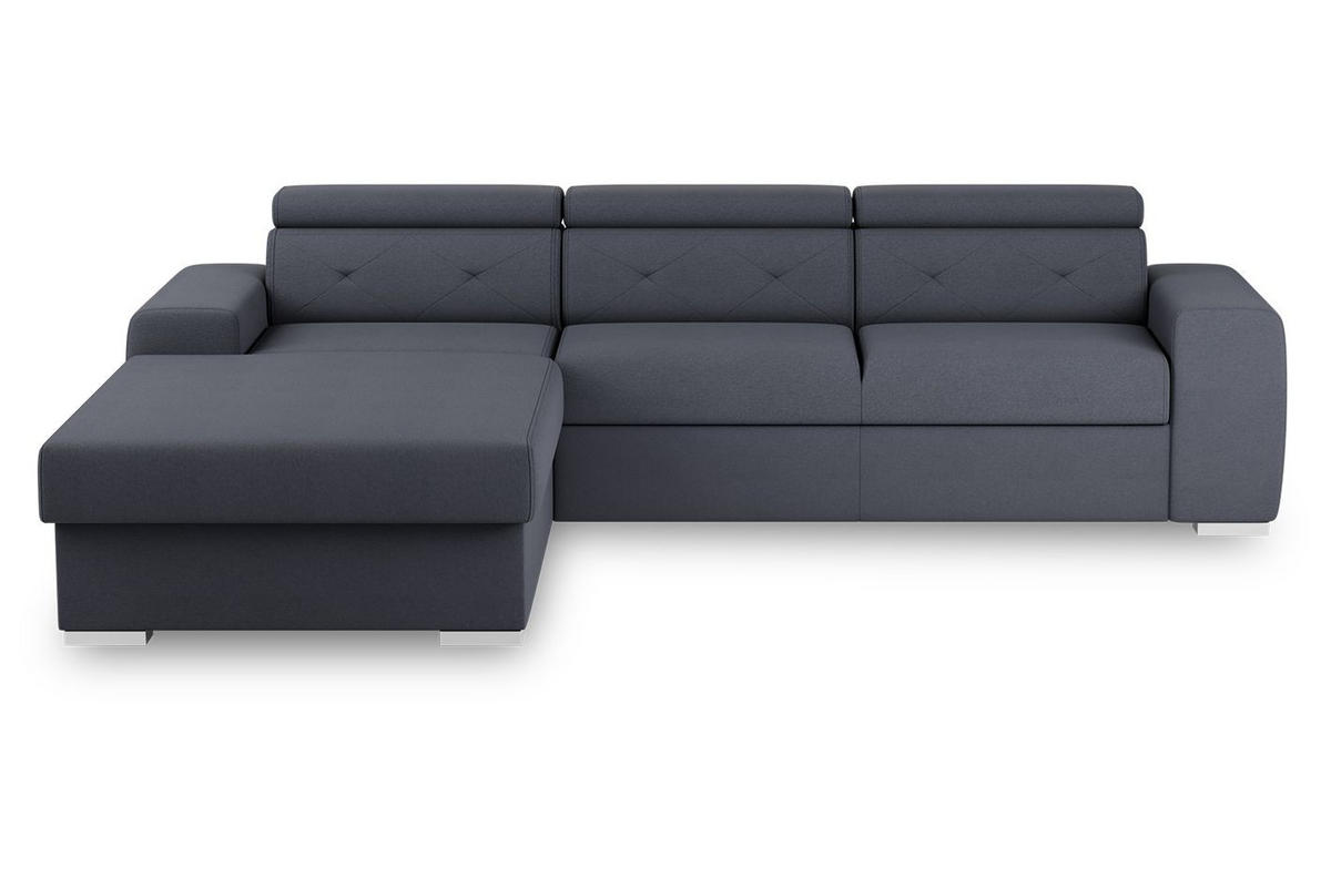 ECKSCHLAFSOFA in Blau, Grau Textil   - Blau/Silberfarben, Design, Textil (195/296cm) - MID.YOU