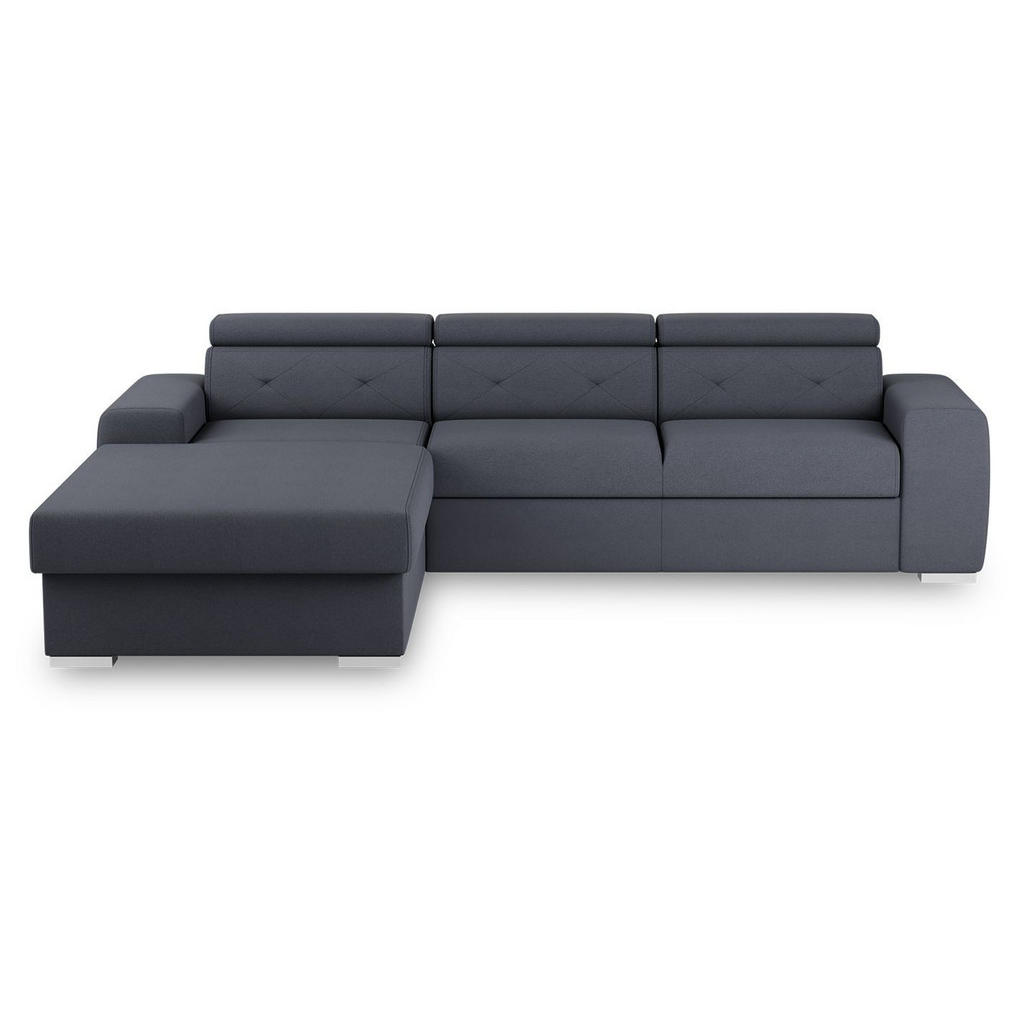MID.YOU ROZKLADACIA ROHOVÁ SEDAČKA, textil, modrá, sivá