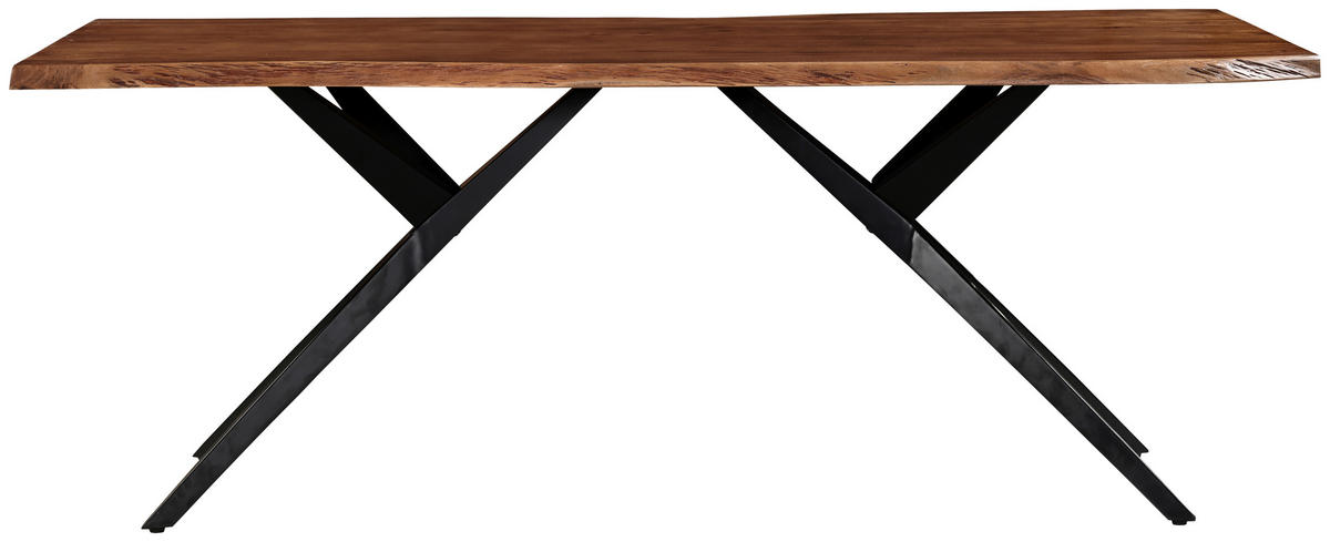 STOL ZA BLAGOVAONICU  crna, boje oraha  drvo, metal      - boje oraha/crna, Moderno, drvo/metal (220/100/76cm) - MID.YOU